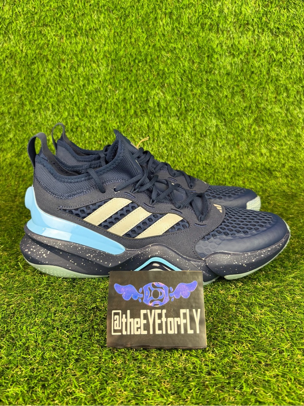 NEW adidas Mahomes Impact 2 FLX Navy Light Blue Turf Trainers JP9999 Men’s 11